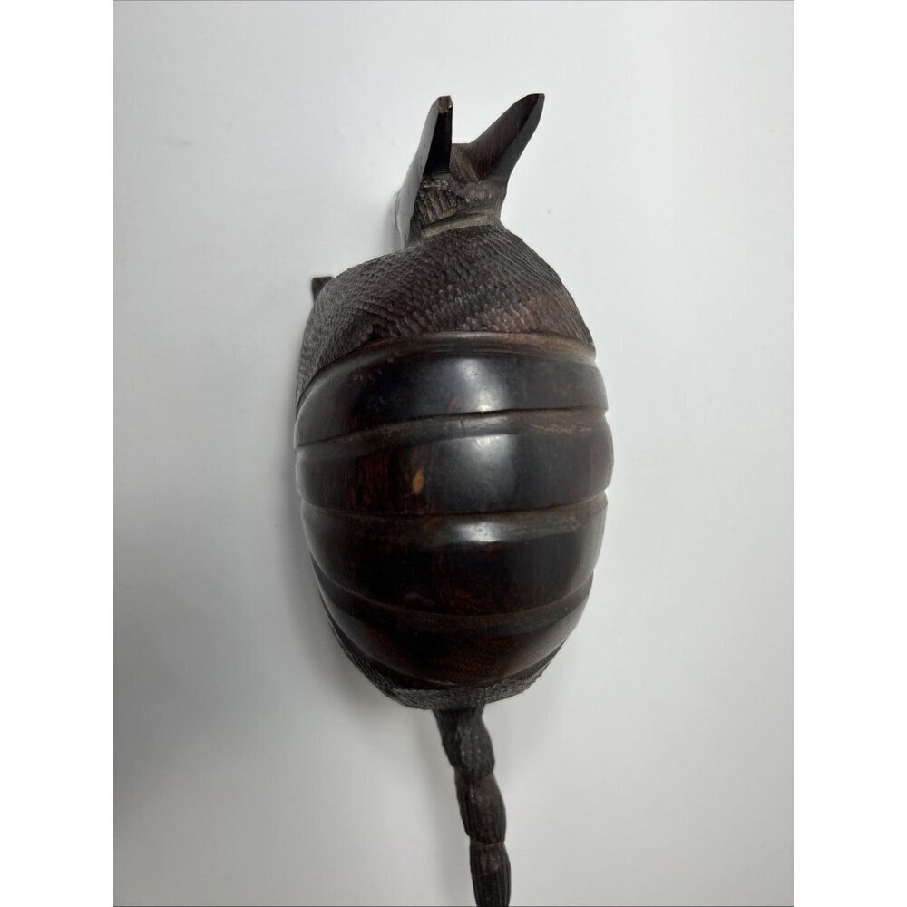 Vintage Wood Armadillo Figurine Hand Carved Folk Art Home Décor Gift 8” - Picture 4 of 10